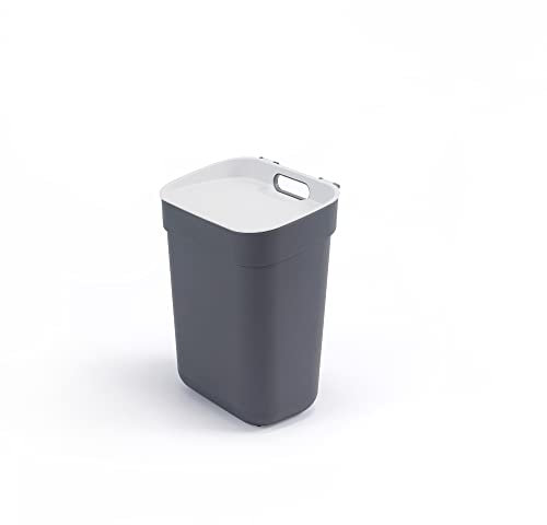 Curver Ready to Collect 100% Recycled 10L Kitchen Accessories Recycling Lift Top Bin Dark Grey Light Grey Lid