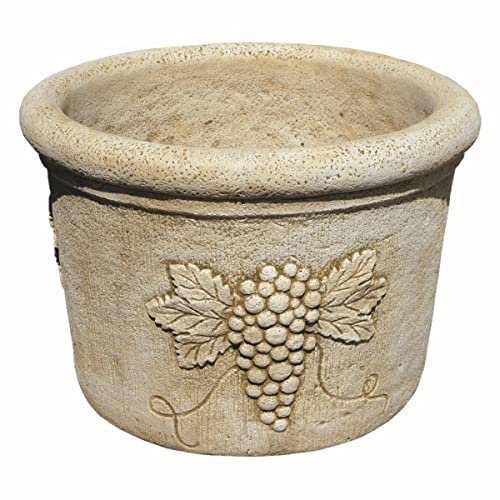 AnaParra 2 Unités Jardinière Raisins 54 x 54 x 40 cm. Rustique pour extérieur en béton-Pierre. Capacité : 87 L. Poids : 43 kg.