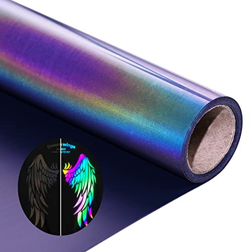 Reflektierend Plotterfolie Textil, Regenbogen Heat Transfer Vinyl 30.5cmx183cm Plotter Flexfolie für Cricut und Silhouette Cameo, Textilien Transferfolie zum Aufbügeln für DIY T-Shirt, Stoffe