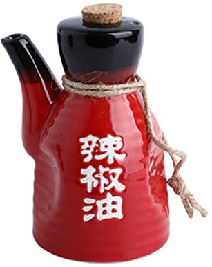 Pot de sauce soja, pichets en céramique, bouteille de sauce soja, bouteille d'huile d'olive, distributeur de vinaigre en faïence de 200 ml en céramique japonaise avec bouchon en liège, pot verseur de