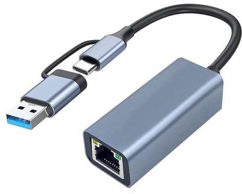 Kahdsvby Adaptateur USB 3.0 vers Ethernet avec RéSeau Filaire USB C vers RJ45 Gigabit LAN 1000 Mbps, Adaptateur RéSeau, pour Windows