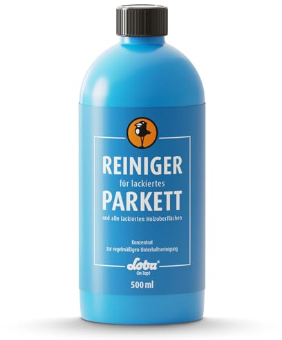 LOBA Parkett Reiniger für lackierte Böden | 500ml Konzentrat für 50L Holz-Reiniger | pH-neutral, schlierenfrei, biologisch abbaubar | Holzpflege-Reiniger für nachhaltige Parkett-Pflege