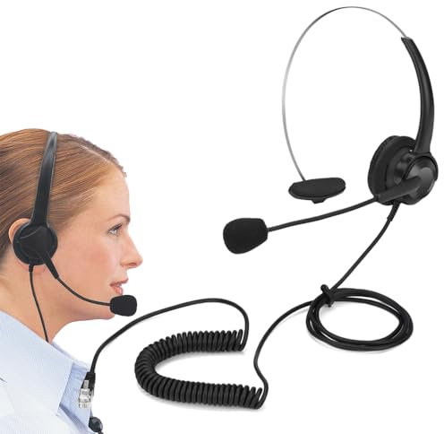 Casque de téléphone fixe RJ11 avec microphone, casque de téléphone antibruit, casque de centre d'appel pour téléphones IP Yealink Grandstream de bureau