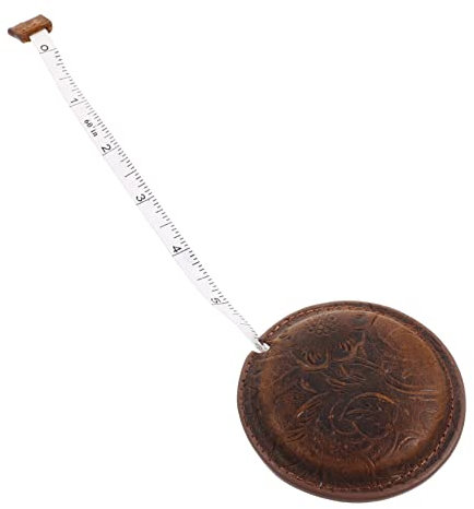 SHINEOFI Cinta Métrica Flexible Corporal Vintage Para Costura, Tamaño Mini, Color Marrón Tallado, Ligera y Portátil, Herramienta De Medición Para Costureros y Confección Diaria