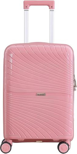 Pierre Cardin - Valigia Trolley rigido con rotelle girevoli 55x38x20 (Rosa cipria)