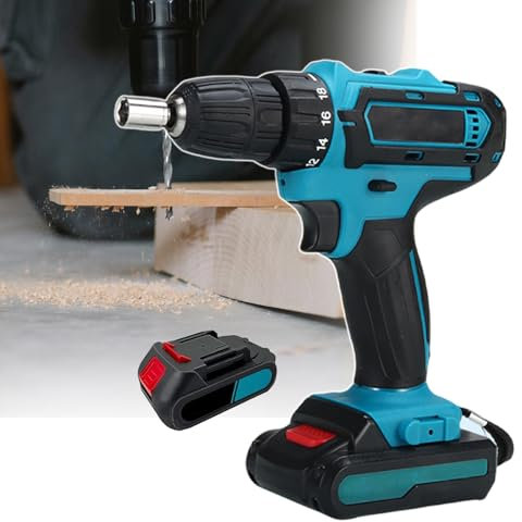 pealiritansemen 3 In 1 Hammer Drill Corded With Bits Set, Hand Held Power Impact Drill, Comfortable Hand Feel, Porous Heat Dissipation, For Drilling/Fastening,1Battery