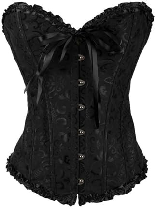 XDGBGFN Corset pour femme en satin avec corset gainant, Noir , L