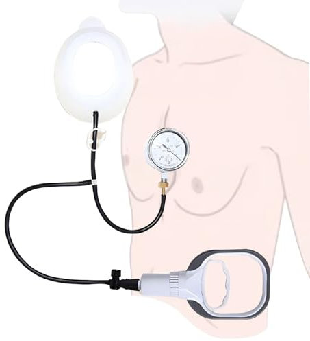 Taeoksn Vakuumglocke zur Trichterbrust - Trichterbrust-Orthese zur körperlichen Korrektur, Echtzeit-Druckmessgerät-Überwachung(Medium)