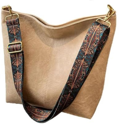 Cazqgoy Damen Fashion Tote Bag, Off White, 32 x 26 x 11 cm, Hobo, Reißverschluss, Polyurethan, Polyester, Klassisch, Minimalistisch, Vielseitig, Organisationsfächer, Damenhandtasche