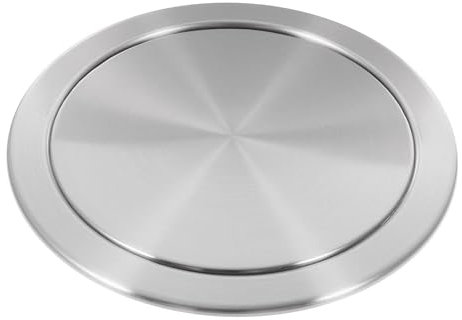 JTWWDM Eingebauter Mülleimerdeckel Aus Edelstahl für Die Arbeitsplatte, Silber Gebürsteter, Schwenkbarer Abfallschachtdeckel, Runde, Versenkbare Müllklappe für Den Schreibtisch,23.8cm 430 Material