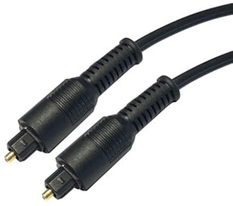 Cavo di collegamento in fibra ottica TOSLINK a TOSLINK, 2 metri, ideale per trasmettere audio digitali di alta qualità. Perfetto per il tuo sistema audio o per l'intrattenimento domestico.
