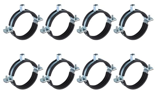 sourcing map 8 Pcs Split Ring Pipe Hanger, 75mm/3inch Adjustable Pipe Bracket Clamp Wall Ceiling Mount Pipe Strap Support for Plumbing Drainage Pipe Tube