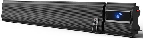 Radi8 Industries Infrared Bar Heaters –Efficient Heating for Large Spaces and Indoor, Built in Thermostat, LED Display, Remote control and Wi-Fi, 1540 x 200 x 63mm and 220-240V/50Hz (5ft-2400W)