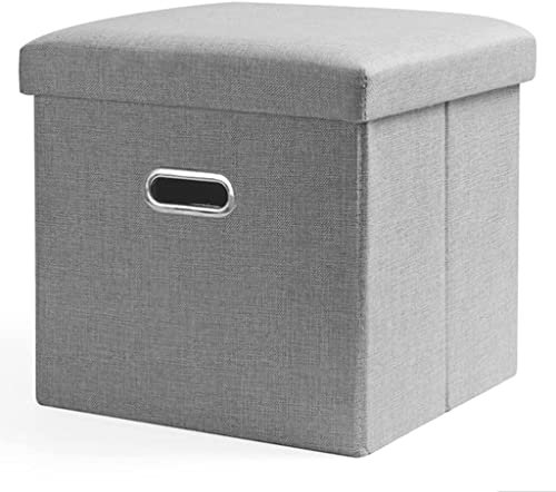 Poggiapiedi cubo con memory foam, contenitore in tinta unita, per soggiorno, camera da letto, stabile, sgabello basso per armadio o sotto il tavolo (B 38 cm)