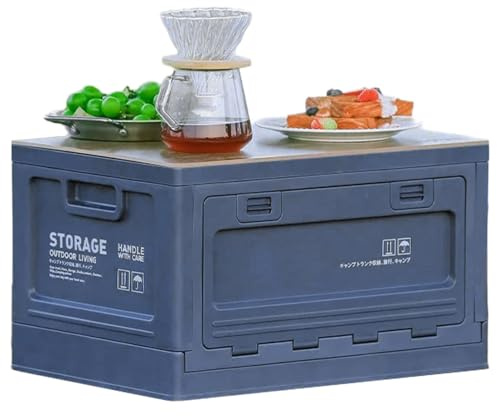 Faltbare Aufbewahrungsbox mit Holzdeckel - Faltbare Aufbewahrungsbox mit Deckel - Faltbar - Aufbewahrung - Gunanisator 50L stapelbar - faltbar - Spielzeugkiste faltbar - zuschneidbarer Deckel