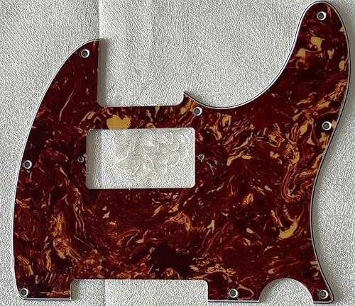Plektrumschutz für Fender, 8 Löcher, Telecaster, Humbucker-Stil, Schlagbrett (4-lagig, rote Schildkröte)