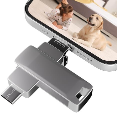 Foewdur Unità flash USB da 512 GB per iPhone, unità di memoria esterna per scaricare foto, chiavetta USB 3.0 4 in 1, chiavetta USB C compatibile con iPhone, iPad, Android, PC, Backup e ripristino OeCl