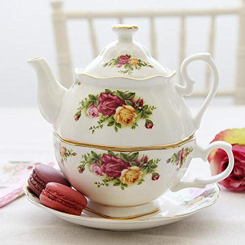 Service à thé Anglais de l'après-midi, Tasse à café en Porcelaine Anglaise, théière en céramique européenne, Ensemble de Tasses Individuelles, Cadeaux-D (B)