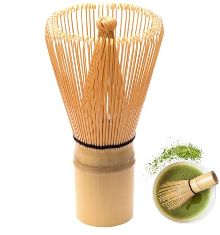 1 Pezzi Frusta di bambù per il tè Matcha, Miscelazione Manuale, Riutilizzabile, Frusta in Bambù Naturale Chasen Tradizionale a 100 Bastoncini Matcha for Tea Ceremony Tea Drinking
