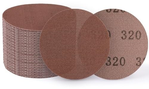 UMXIUO 50 Stück Schleifgitter 125mm Klett 320 Körnung Netz Schleifpapier | Schleifnetz für 125mm Exzenterschleifer Effiziente Staubentfernung