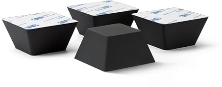 Dynavox Silikon-Elastomer Dämpfer EDS50 4er-Set, Universal Absorber-Füße für HiFi Geräte, Lautsprecher, Verstärker, Subwoofer und Plattenspieler, Vibrationsdämpfer mit 3M-Klebefläche, schwarz