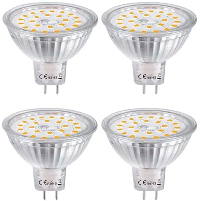 eufeifeiegds 4-delad MR16 G5.3 SMD LED-lampa 5W Bi-pin-sockellampa Spotlight-lampa AC/DC12V 110V 220V Varmvit =35W(Warm White 3000K)