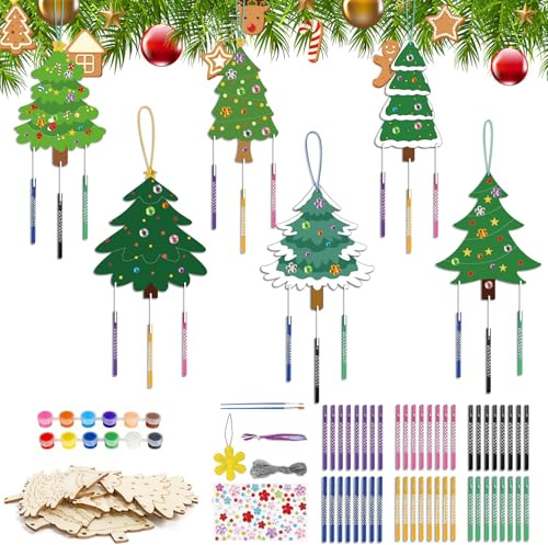 Kaluofan Carillon éolien pour bricolage (arbre de Noël)