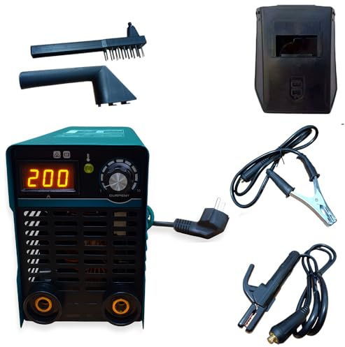 Vetrineinrete® Mini saldatrice inverter elettrica 400 ampere ad elettrodo con display e accessori 2.0-3.2 mm per saldature
