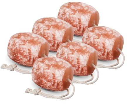 Himalayan Salt Lick 2 lbs Each | Pack of 6 | Licking Salt for Horses | Deer Salt Lick Block | Block Salt on Rope | Himalayan Licking Salt for Animals.