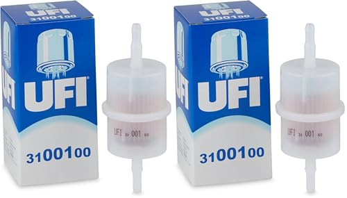 UFI Filters, Filtro de Gasolina 31.001.00, Filtro de Combustible de Recambio, Apto para Coches, Apto para Modelos Aixam, Alfa Romeo, Citroen, Fiat, Lancia, Ligier, Peugeot, SAAB y Seat (Paquete de 2)
