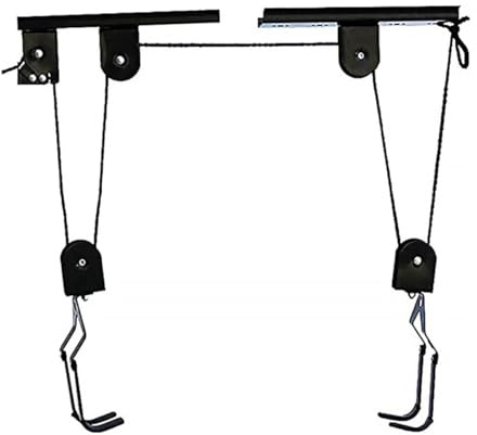 TOYANDONA Soporte de Techo para Bicicleta de Acero Ganchos y Mecanismo de Bloqueo de Seguridad para Elevación Suave en Garaje