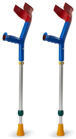 REBOTEC Fun-Kids - 2x Krücke - Unterarm-Gehstütze Gehhilfe für Kinder in blaubunt