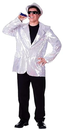 Dress Up America Komplett gefütterte Silber Pailletten Jacke für Erwachsene