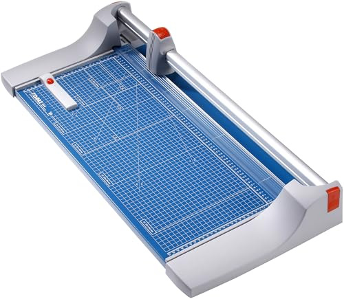 Dahle 444 Premium Rolling Trimmer, 26-3/8 Cut Length, 25 Sheet Capacity, Self-Sharpening, Automatic Clamp, German Engineered Paper Cutter
