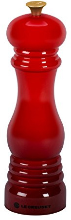 Le Creuset MG601GK-67 8 x 2.5 Salt Mill-Cerise with Gold Knob, Plastic, Red