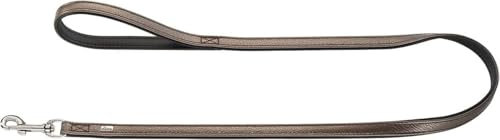HUNTER Capri Führleine für Hunde, Leder, Nappa, mit Handschlaufe, weich, 1,1/110 cm, metallic braun