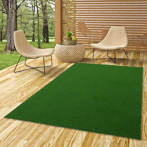 Kingston - Tapis Type Gazon Artificiel - pour Jardin, Terrasse, Balcon - Vert - 13 Tailles Disponibles