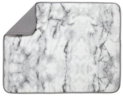 S&T INC. Tapis de séchage pour Vaisselle, Microfibre, marbre, 45,7 x 61 cm