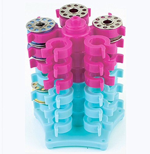 Elkine Spulenturm Spulenhalter Bobbin Tower für 30 Spulen/pink-türkis