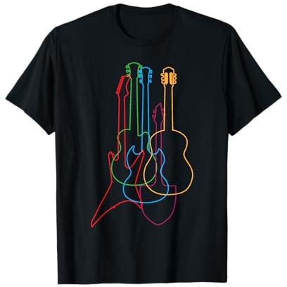 Farbige Gitarren Cooles Musiker Geschenk Fun T Shirt T-Shirt