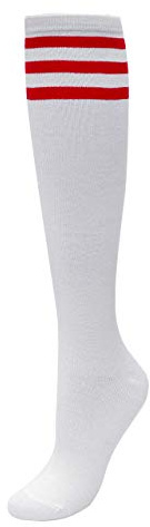 CHIC DIARY Gestreifte Lange Socken Fußball Sportsocken College Cheerleader Strümpfe Cosplay Kostüm Damen Mädchen