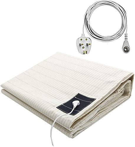 Grounding Sheet Silver Conductive Earthing Sheet with UK Connection Cord for Better Sleep(39x80in)