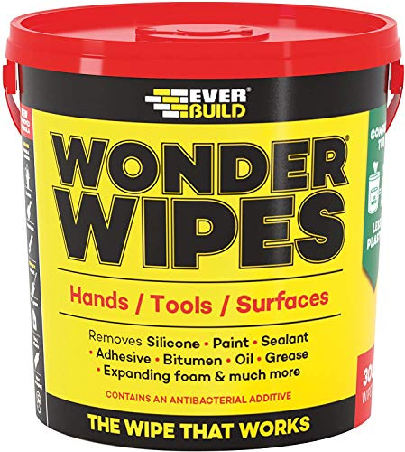 3 x Everbuild Wonder Wipes Giant 300 Tub GIANTWIPE Multi Purpose Hand Cleaning