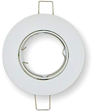 6x Einbaustrahler Rahmen Set weiß rund schwenkbar super flach - Einbaurahmen aus Aluminium für GU10 MR16 Leuchtmittel - Ø75-80mm Bohrloch Einbau-Spot Strahler Einbauleuchte