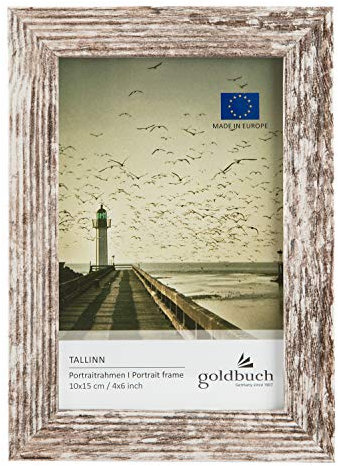 goldbuch 92 0492 - Cornice portafoto Tallinn vintage in legno MDF, per foto singola, formato 10 x 15 cm, con supporto da appoggiare e da parete