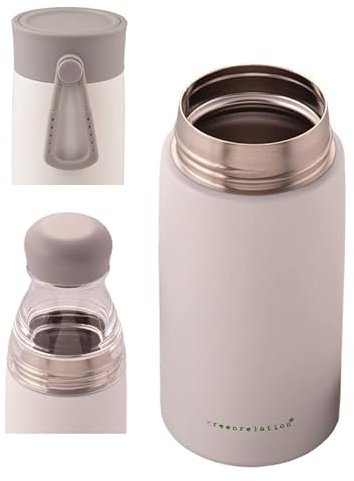 greenrelation 2lidsbottle+ Thermosflasche Thermo Coffee To Go Thermobecher Trinkflasche Edelstahl Tritan