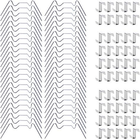 Lot de 100 Clips pour Verre de Serre en Acier Inoxydable - 50 Clips de Fixation et 50 Clips en Z pour Vitrage