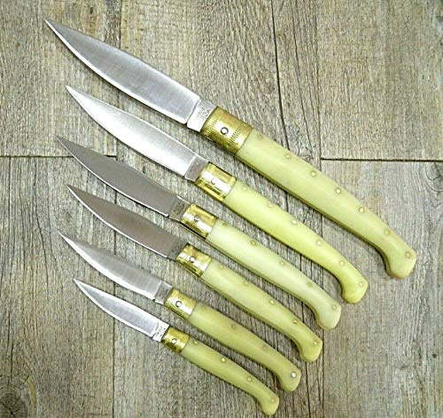 generico Knife Coltello Sardegna SARDO PATTADA Manico Resina Bianca Uso Quotidiano Ruju- (scanno, 33 cm)
