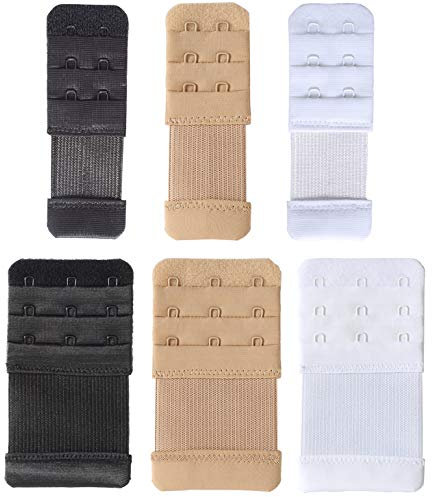 SAMGU 6 Pezzi Estensione Reggiseno 2 Ganci /3 Ganci Bra Extenders Elastica Prolunga Reggiseno Cinturino Confortevole