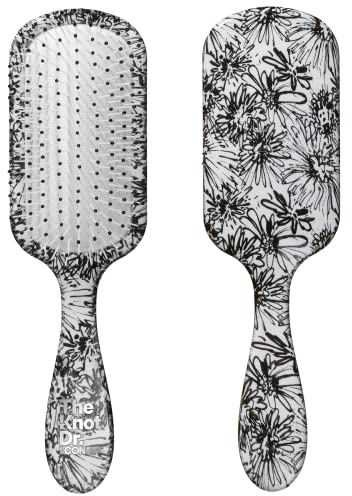 The Knot Dr. hair brush by Conair - Detangling hair brush - Removes Knots and Tangles in wet or dry hair- hair brushes for women - Floral Print